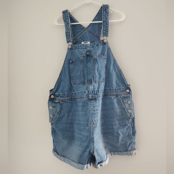 Old Navy Women's Size XL Blue Denim Sleeveless Overalls Adjustable Straps Casual - Picture 1 of 7
